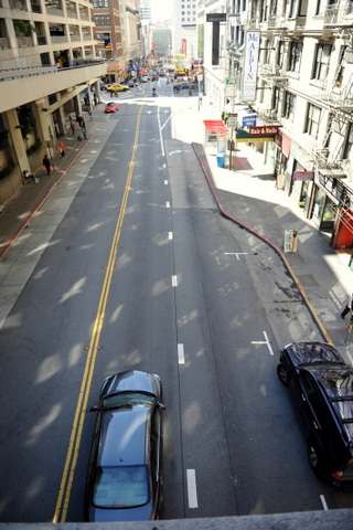A car exits the Stockton tunnel.